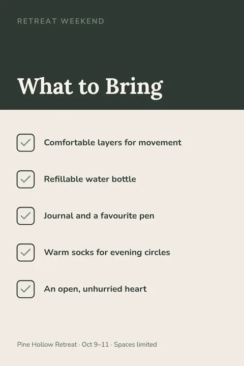Retreat Weekend Pin Checklist – Pinterest pin template