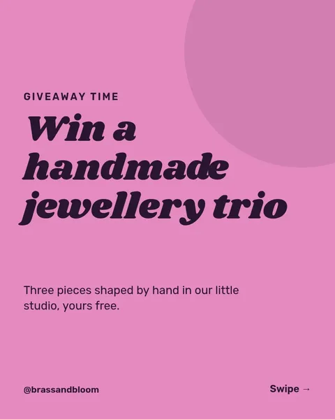 Handmade Giveaway Carousel – Instagram carousel template, 6 pages