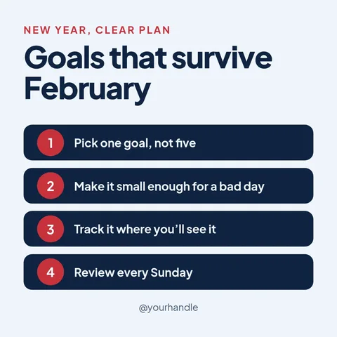 New Year goals – LinkedIn post template