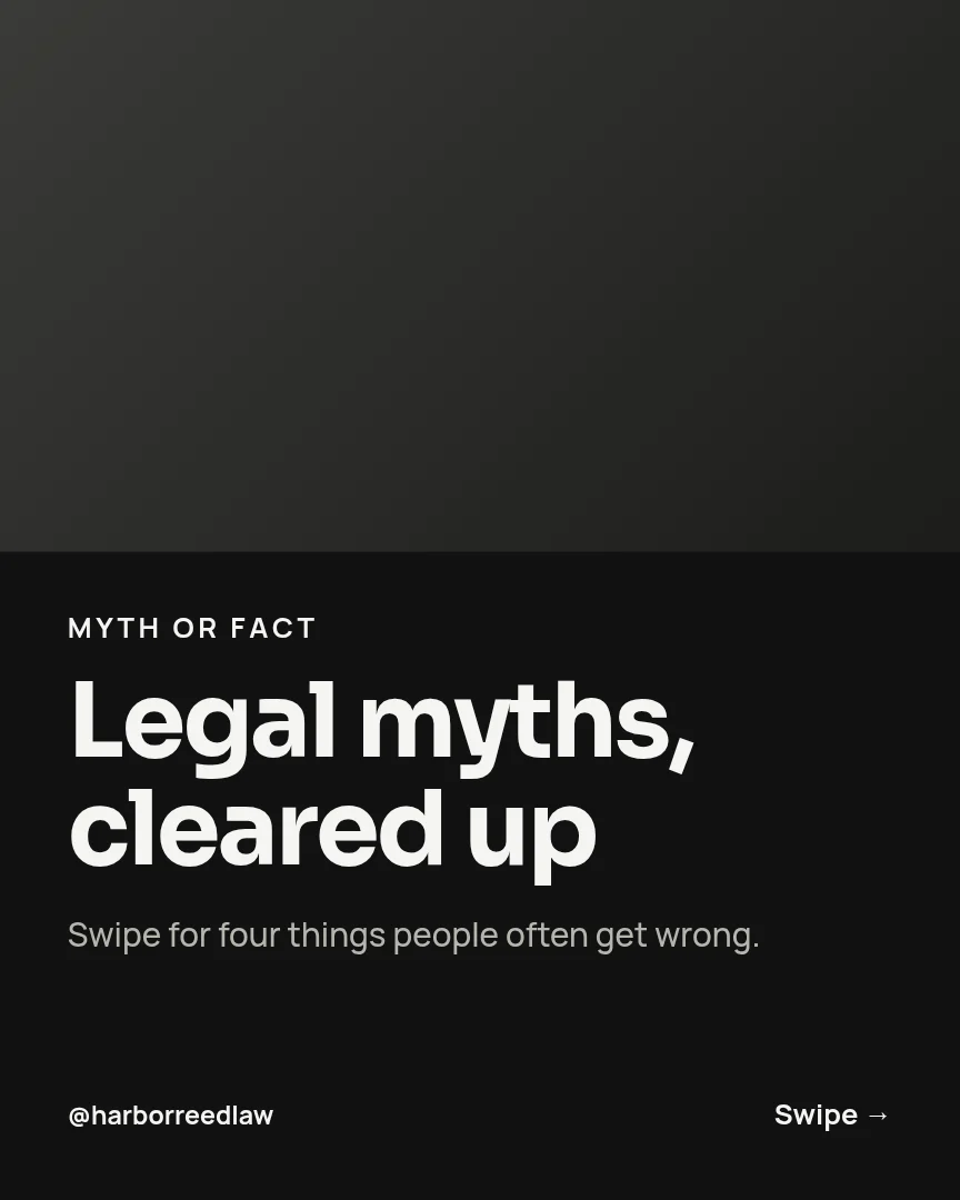 Myth Or Fact Legal – Instagram carousel template, page 1