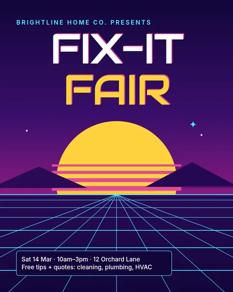 Neon Horizon Fix-It Fair – Instagram post template