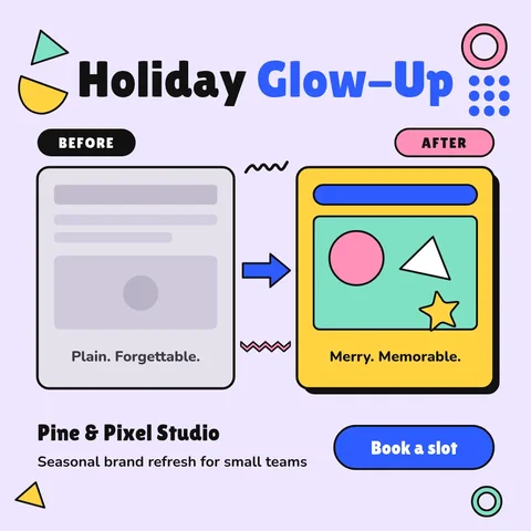 Memphis Glow-Up Split – Instagram post template