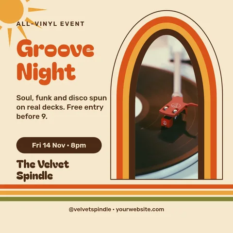 Spindle Arch Groove Night – LinkedIn post template