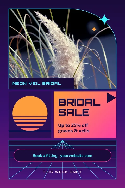 Neon Veil Sunset Sale Mosaic – Pinterest pin template