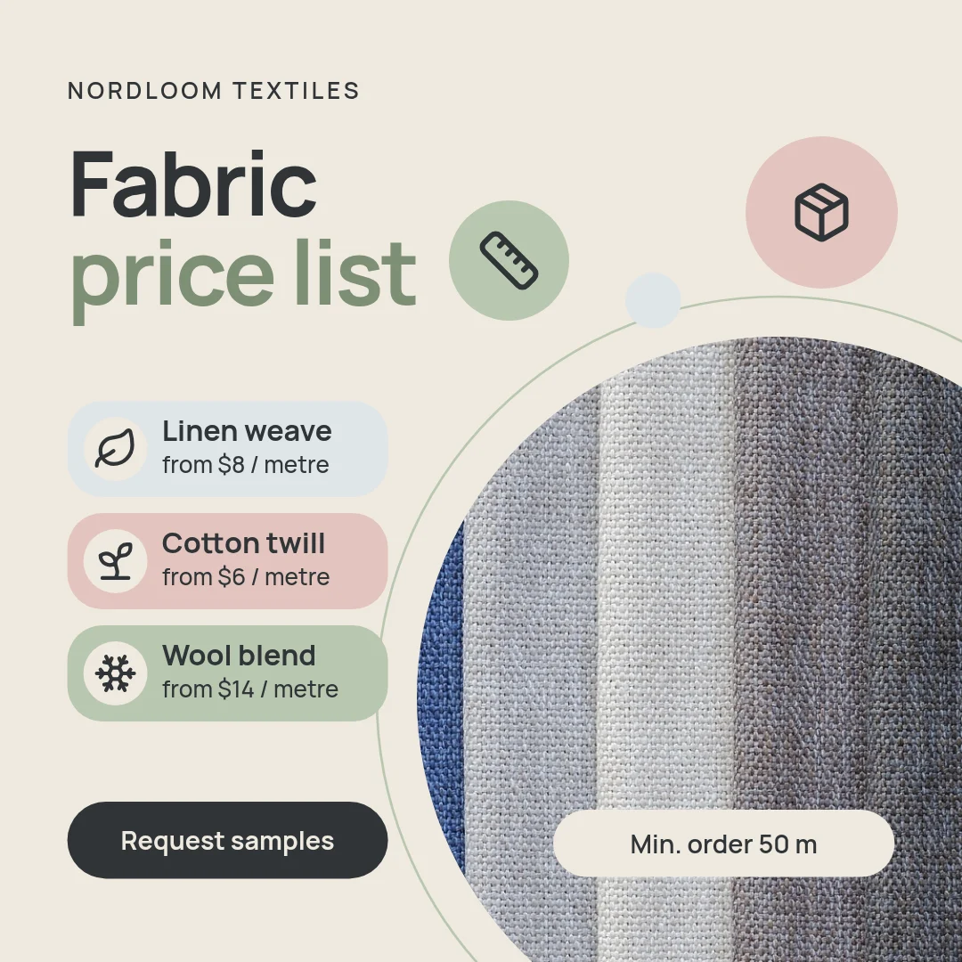 Nordic Fabric Circle Price List – LinkedIn post template