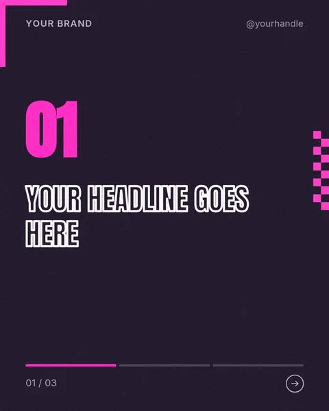 Cyber Pink – Instagram carousel template, 3 pages