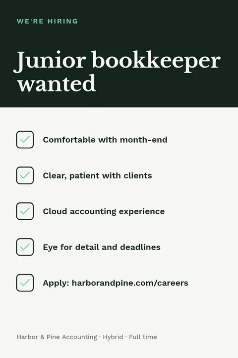 Bookkeeper Wanted Checklist – Pinterest pin template