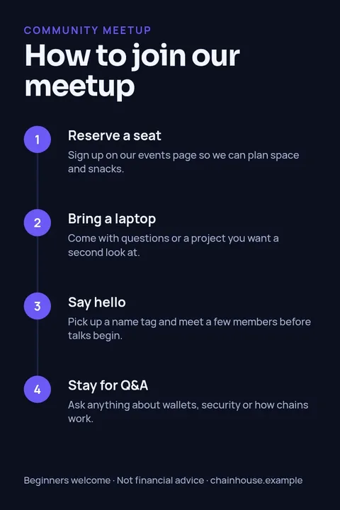 Community Meetup Steps – Pinterest pin template