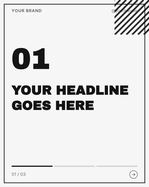 Mono Punch – Instagram carousel template, 3 pages