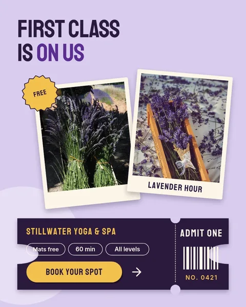 Lavender Ticket Print Stack – Instagram post template