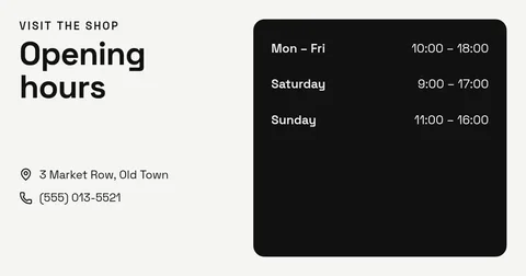 Shop opening hours – Facebook post template