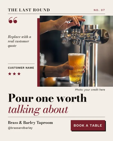 Oxblood Pour Pull Quote – Instagram post template
