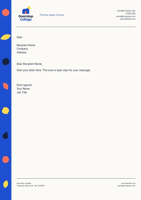 Cut-Paper Edge Strip Letterhead – Letterhead template