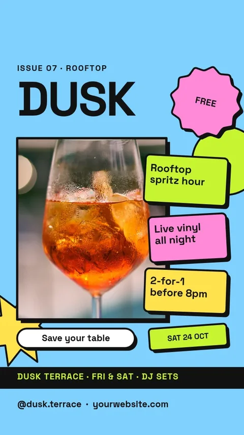Dusk Terrace Cover Cards – Instagram story template