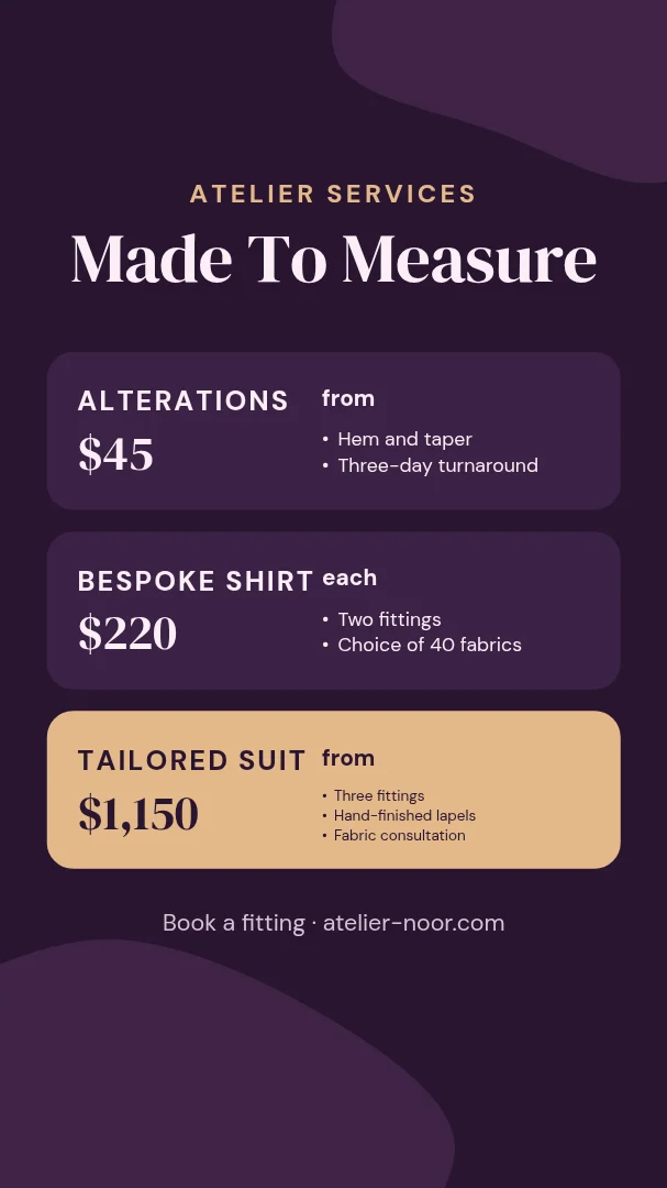Aubergine Atelier Price Schedule – Instagram story template