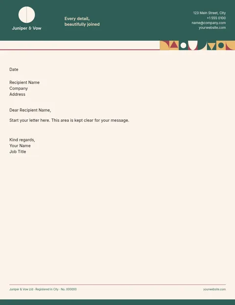 Green Band Tile Letterhead – Letterhead template