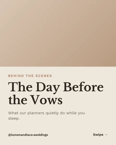 Day Before the Vows – Instagram carousel template, 6 pages