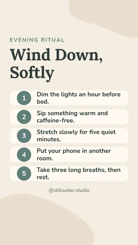 Evening Wind-Down Tips – Instagram story template