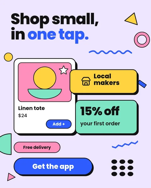 Tiny Basket Floating Cards – Instagram post template