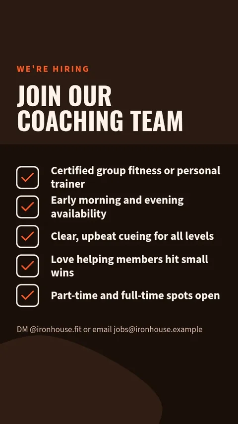 Coach Wanted Story – Instagram story template