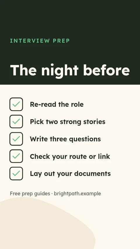 Interview Night Checklist – Instagram story template