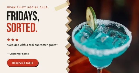 Torn Teal Margarita Quote – Facebook post template
