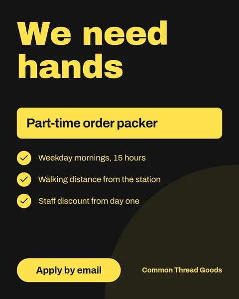 Hiring packers – Instagram post template