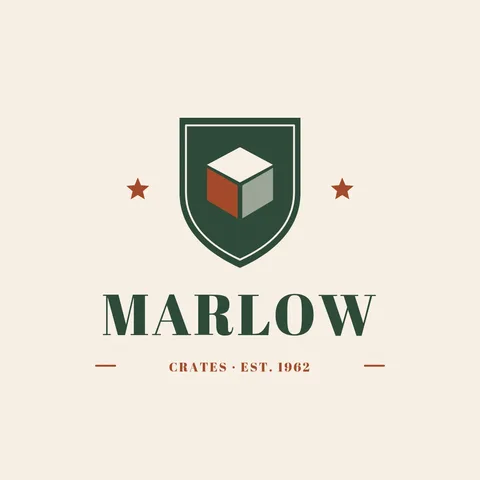 Marlow Crate Shield Crest Logo – Logo template