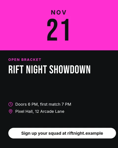 Bracket Night Event Poster – Instagram post template