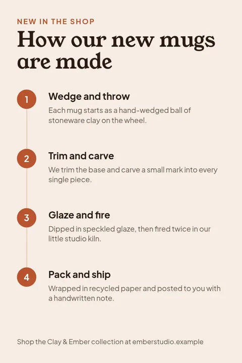 New Piece Process Pin – Pinterest pin template