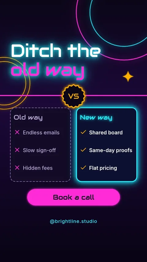 Neon Verdict Split Columns – Instagram story template