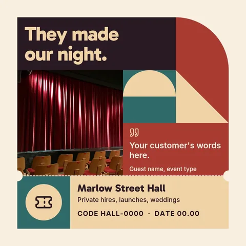 Quilted Ticket Stub Review – Instagram post template