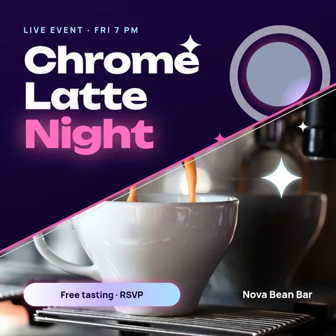 Chrome Latte Night Cut – LinkedIn post template