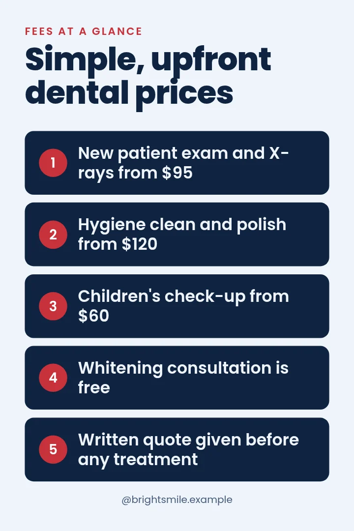 Clear Dental Price Guide – Pinterest pin template
