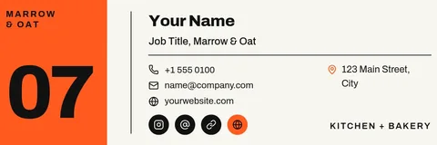 Orange Numeral Grid Signature – Email signature template