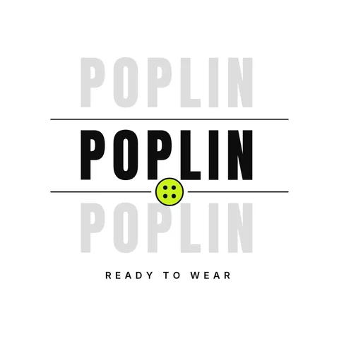 Poplin Stacked Button Wordmark – Logo template