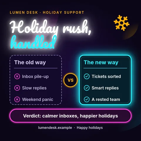 Neon Holiday Rush Versus – LinkedIn post template