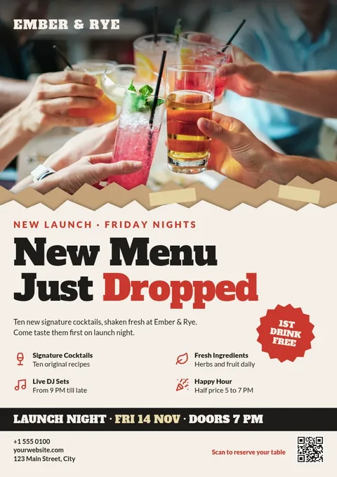 Ember Rye Torn Launch Flyer – Flyer template