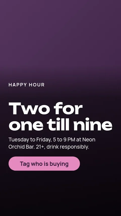 Happy Hour Neon Story – Instagram story template