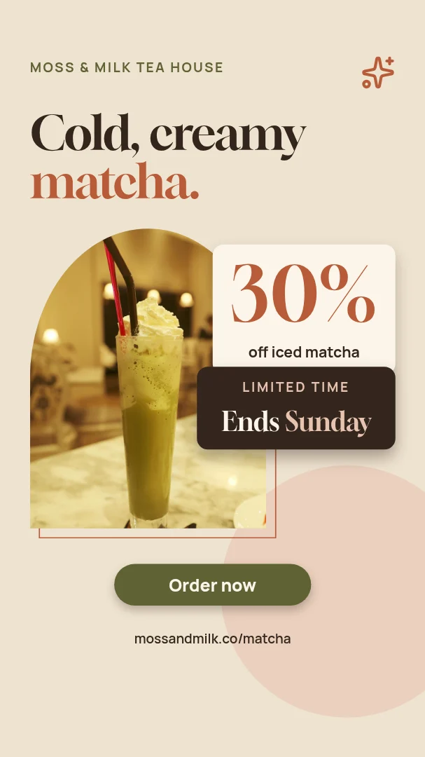 Matcha Arch Floating Offer – Instagram story template
