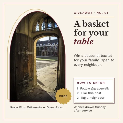 Arch Window Basket Giveaway – LinkedIn post template