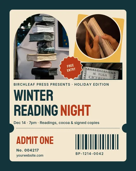 Winter Reading Night Ticket – Instagram post template