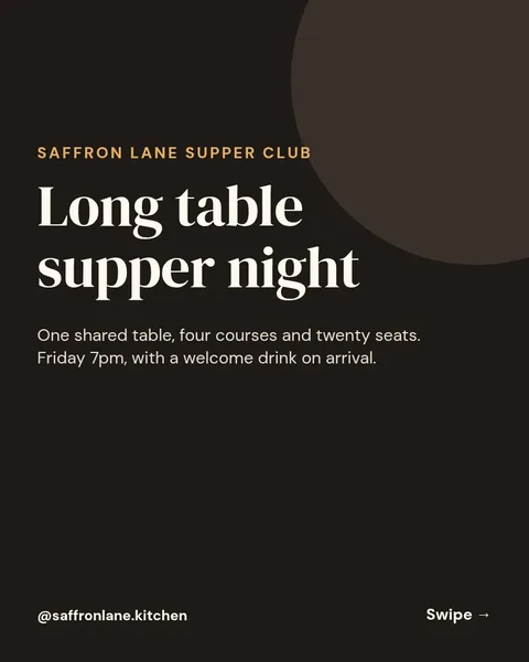 Supper Club Night Carousel – Instagram carousel template, 6 pages