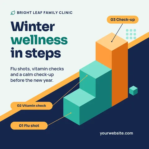 Winter Steps Iso Clinic – LinkedIn post template