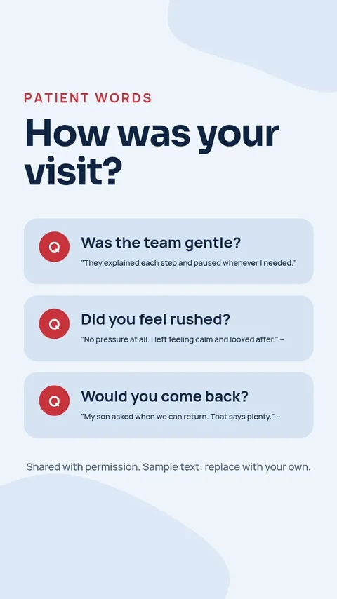 Nervous Patient Kind Words – Instagram story template