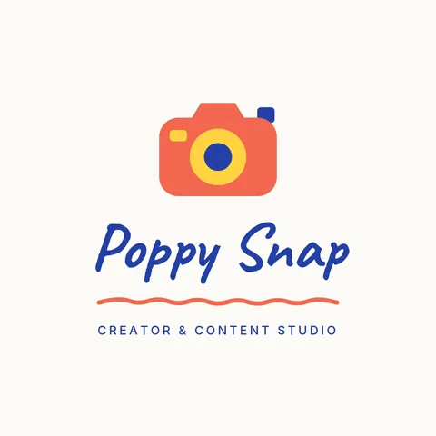 Poppy Snap Script Camera Logo – Logo template