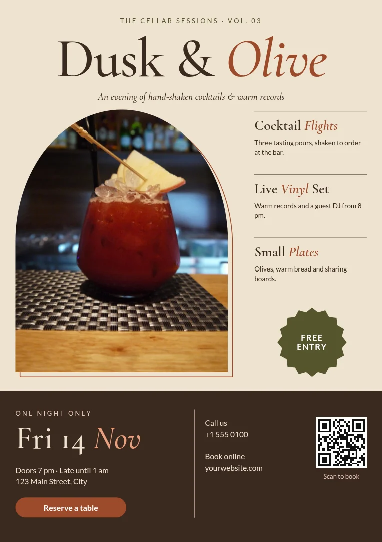 Dusk Arch Cocktail Cover – Flyer template