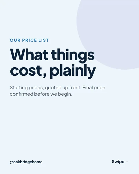 Clear Pricing Service Carousel – Instagram carousel template, 6 pages
