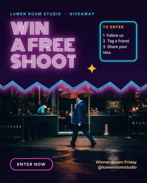 Neon Torn Night Draw – Instagram post template
