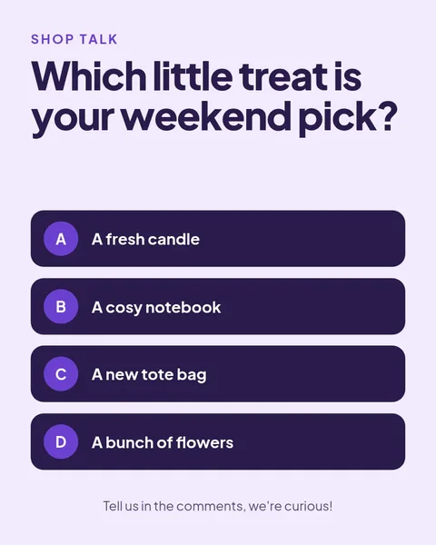 Lilac Shelf Question – Instagram post template